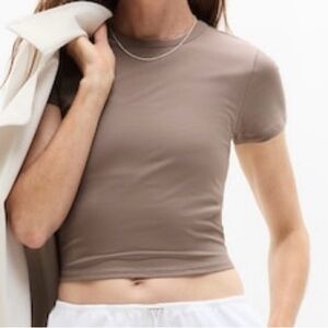 NWT Athleta Signature Rib Crop Tee